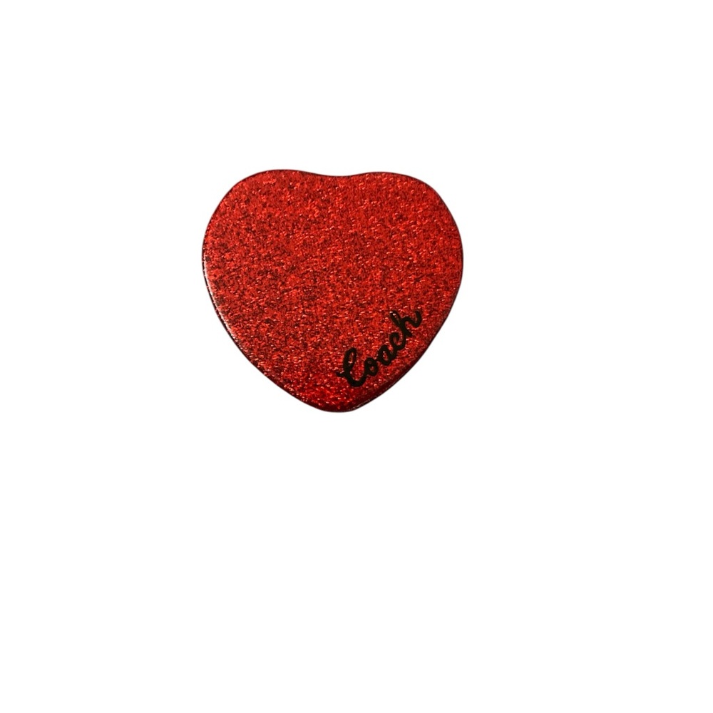 Coach Sparkling Red Heart Compact Mirror - NWT - Picture 2 of 7
